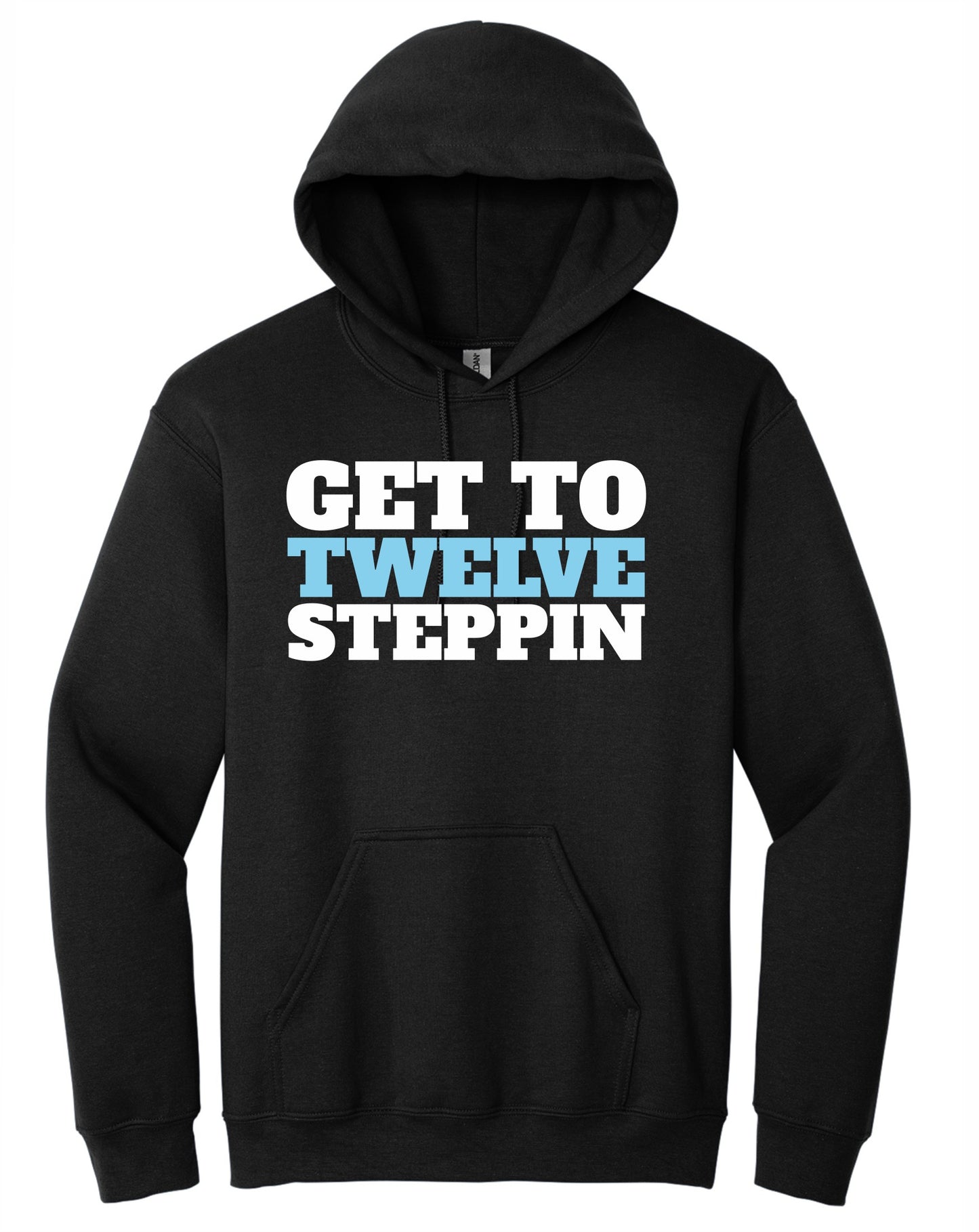 12 step recovery hoodie black